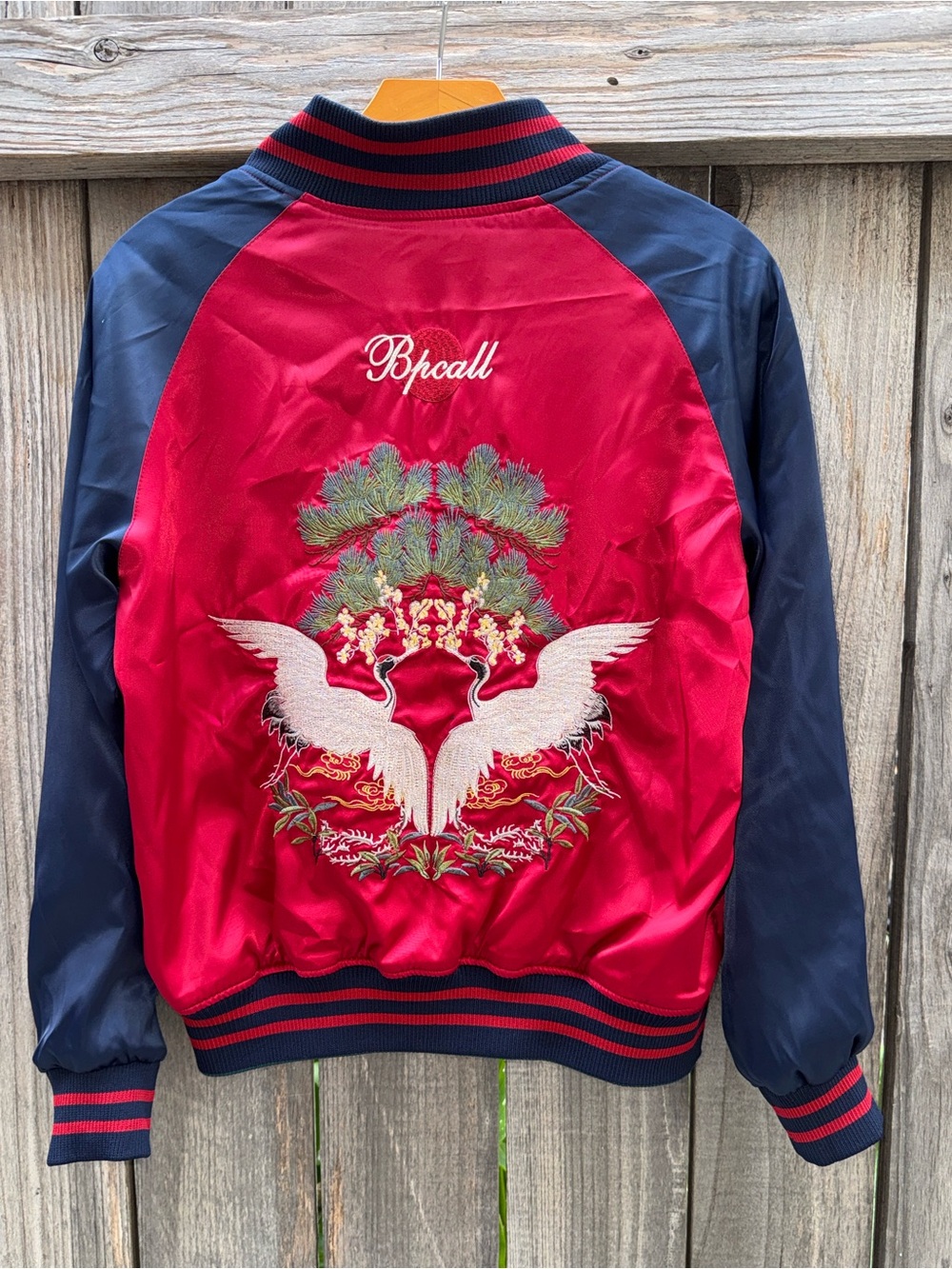 Japan Embroidery Jacket Vintage Baseball Uniform Both Sides Wear Hip Hop Bomber
